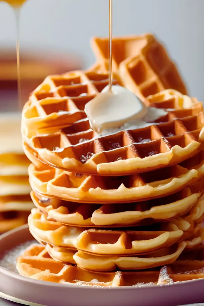 Waffles with crispy edges and fluffy pancakes