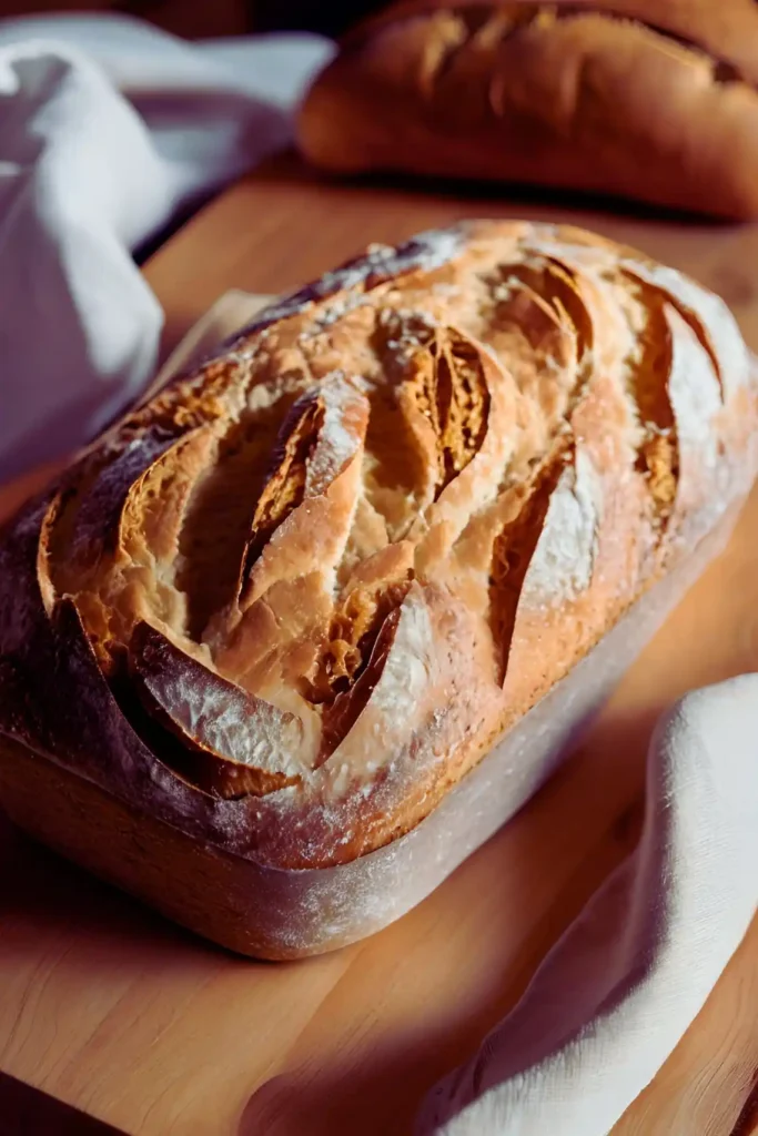 Sourdough bread loaf on a wooden table