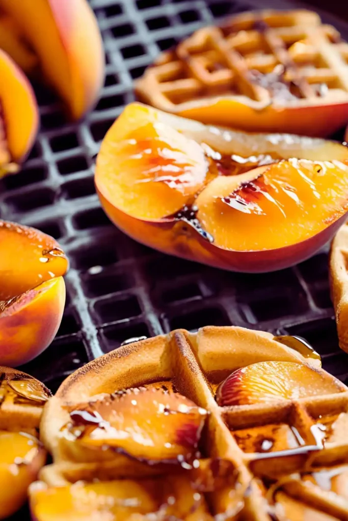 Grilled fruits in waffle maker