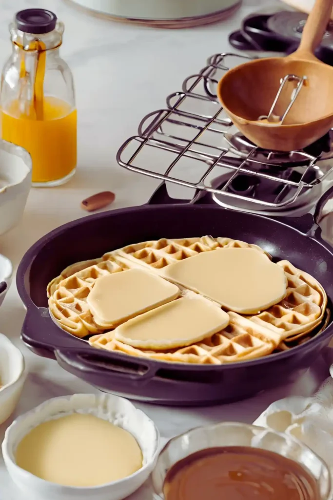 Homemade waffle and pancake batter prep