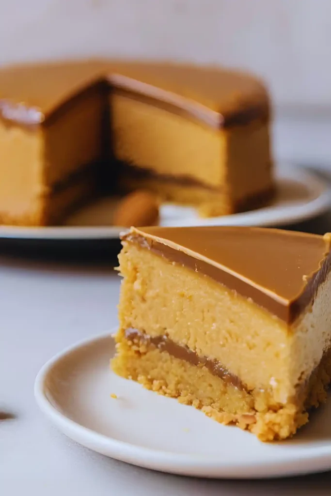 Perfect peanut butter cake slice