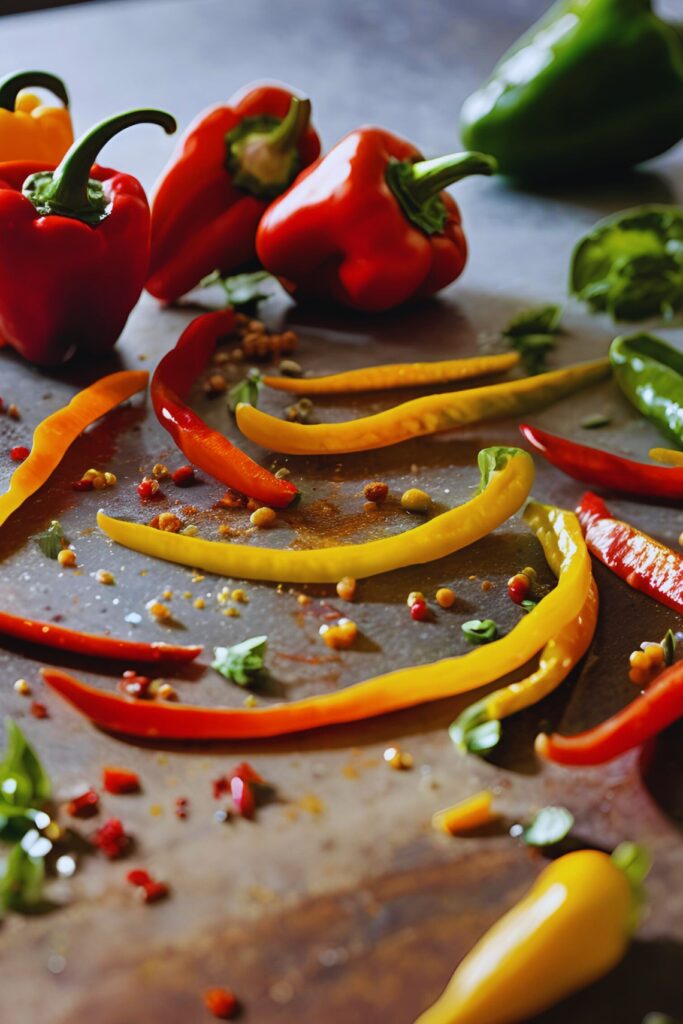 Healthy roasted peppers in air fryer