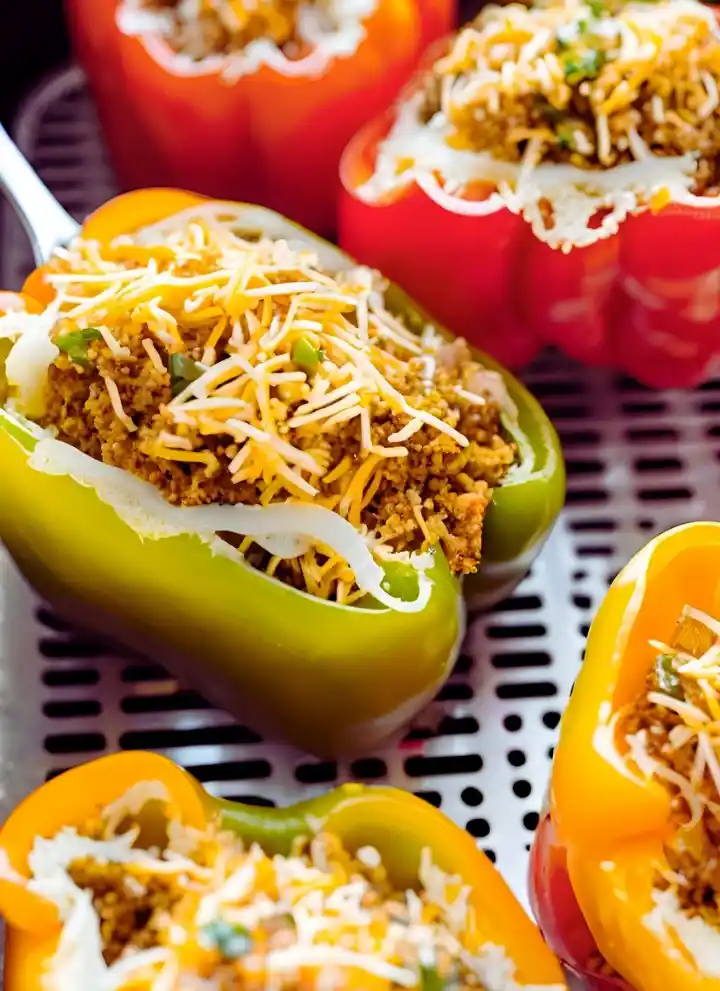 Reheat stuffed peppers