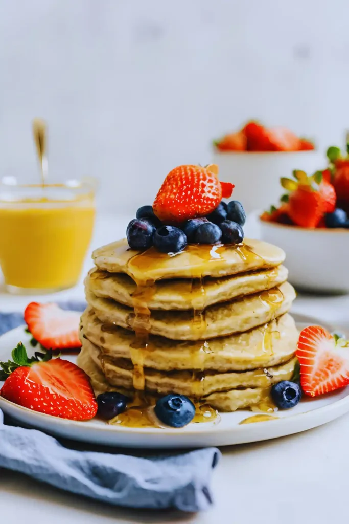 Banana pancakes with toppings