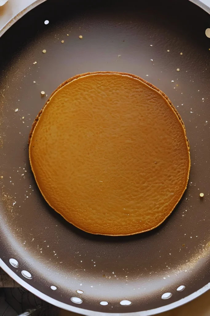 Gingerbread pancake on skillet