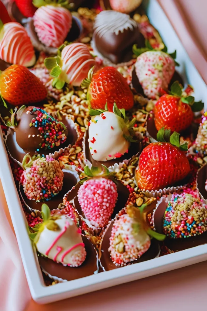 Decorative chocolate-covered strawberries