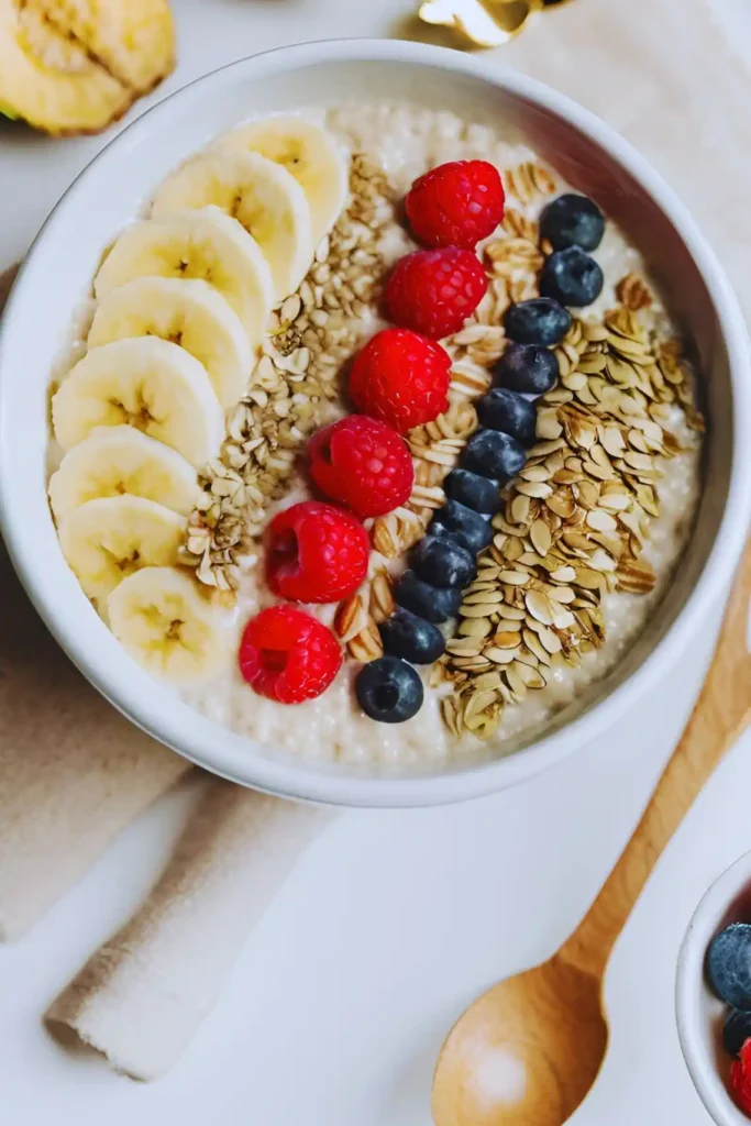 Porridge toppings with banana