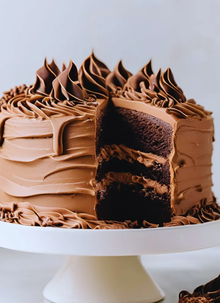 Chocolate Cream Cheese Frosting on Cake