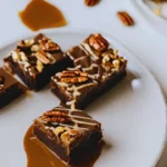 Turtle Brownies on a Plate