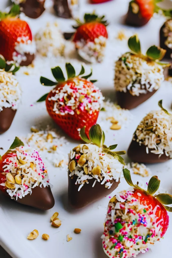 Decorated chocolate-dipped strawberries