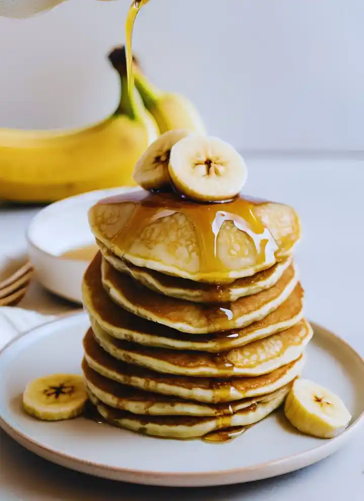Banana porridge pancakes on a plate