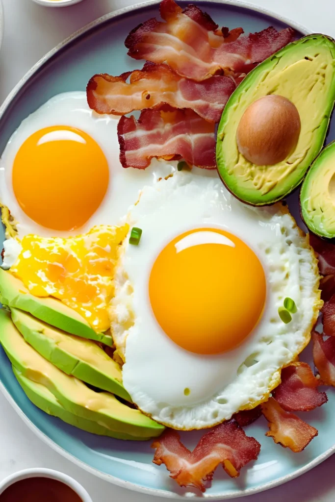 Hash browns served with eggs and bacon