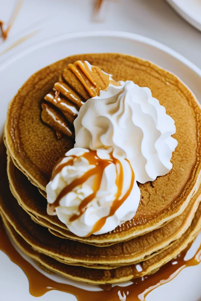 Gingerbread Pancakes with Whipped Cream