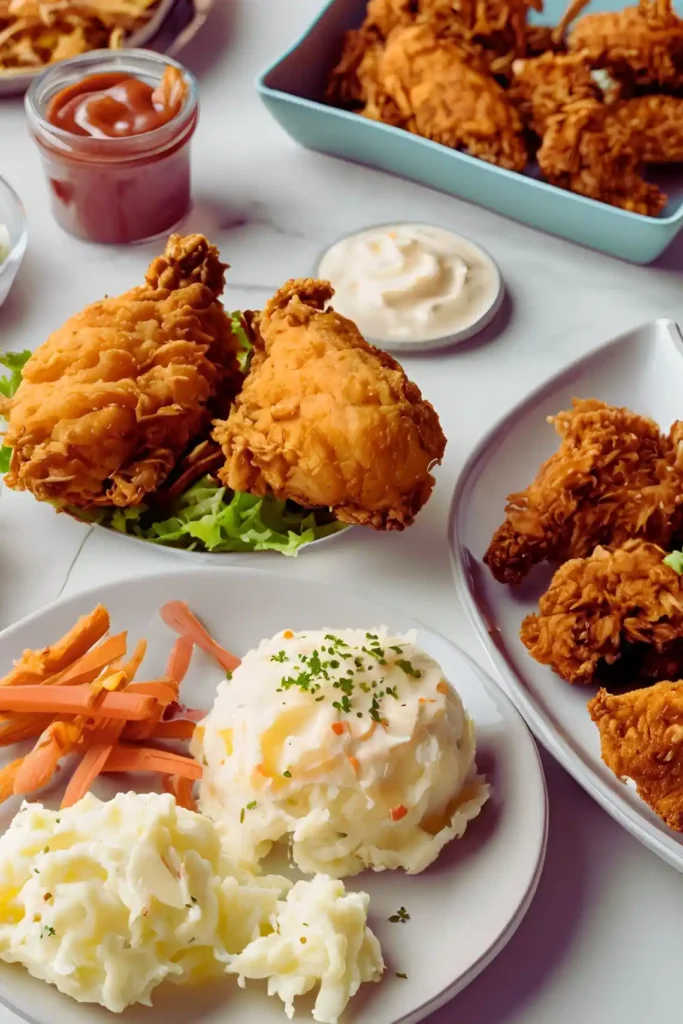 Air fryer fried chicken with sides