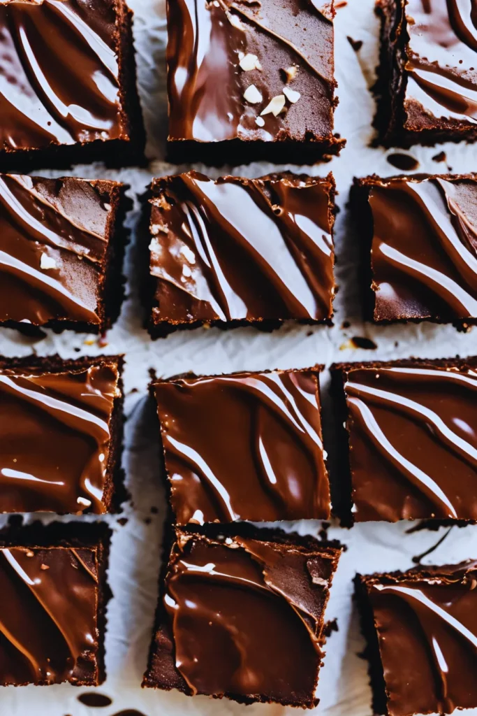 Fudgy brownies with melting chocolate