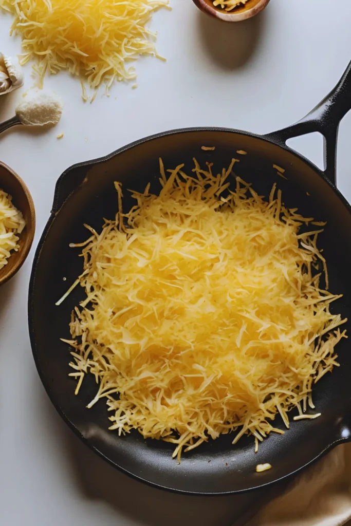 Crispy homemade hash browns in a skillet