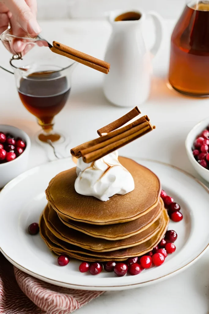 Festive Gingerbread Pancake Plating