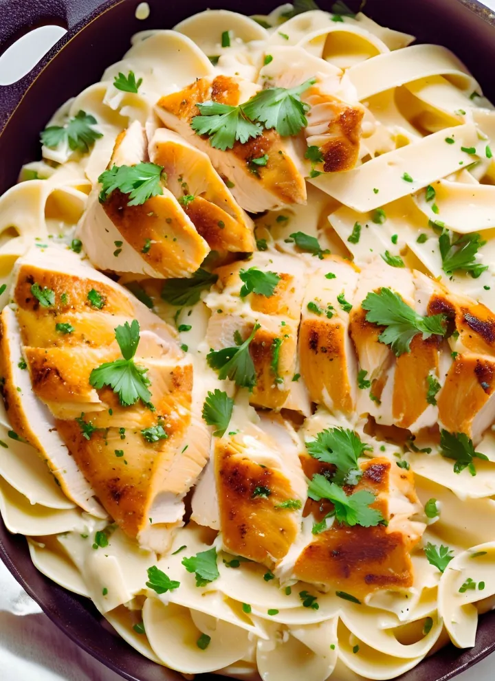 Perfectly seasoned chicken for Chicken Alfredo