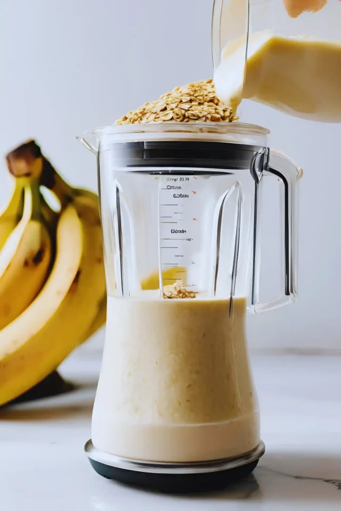 Blending pancake batter ingredients