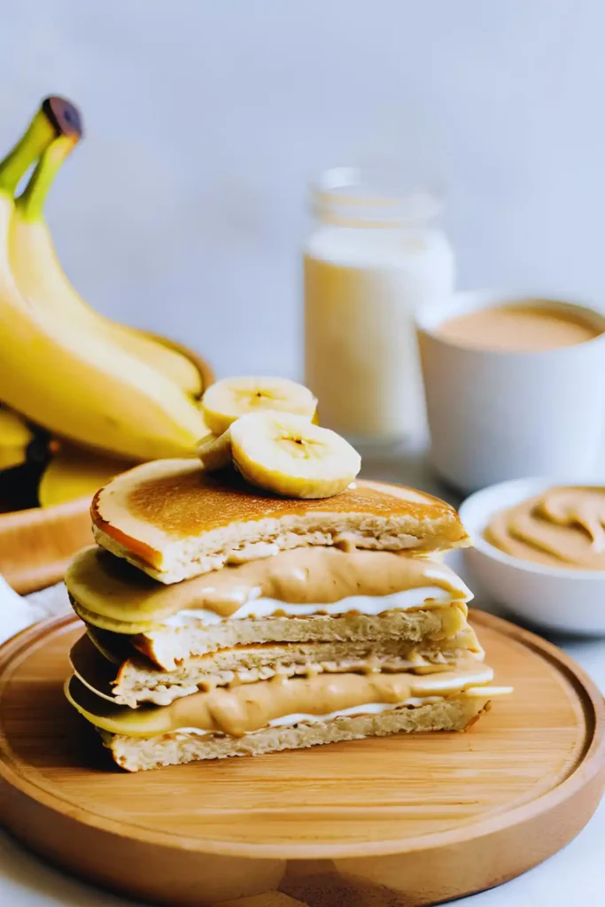Pancake sandwich with nut butter