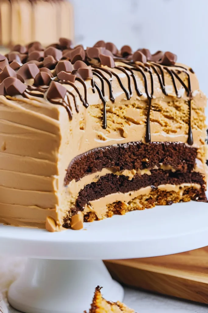 Peanut butter cake with chocolate chips