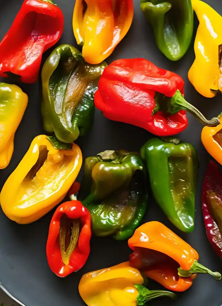 Air frying peppers