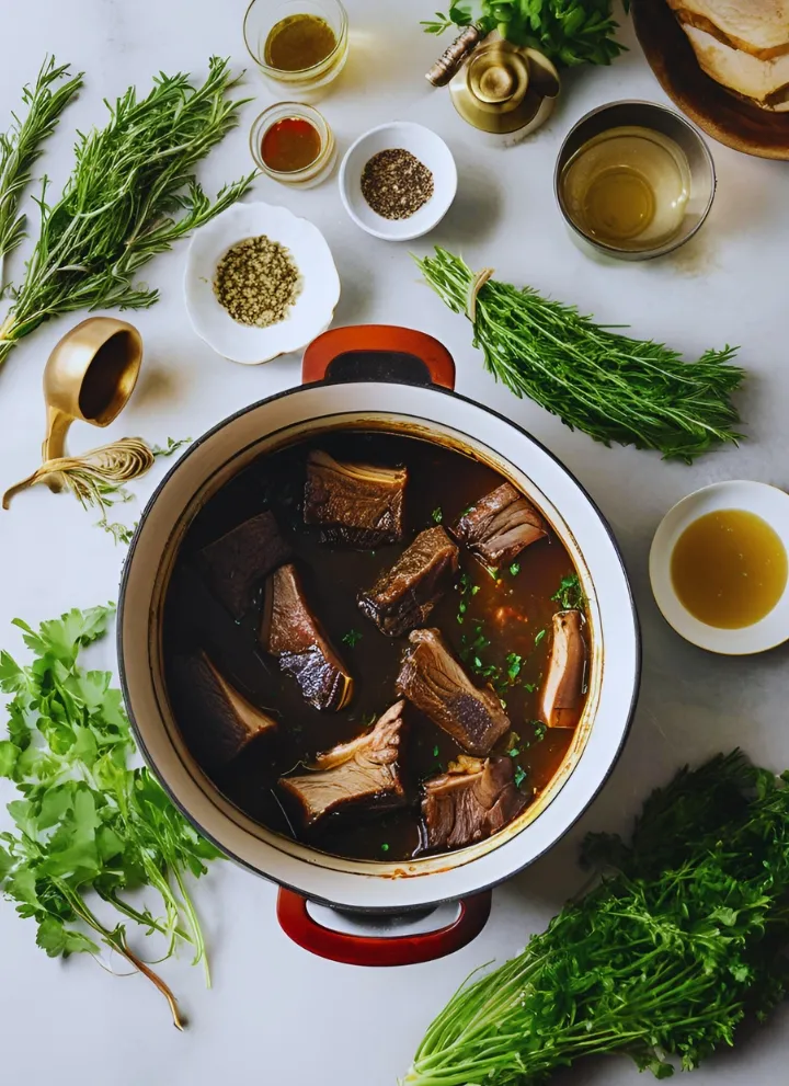 Braising short ribs in pot