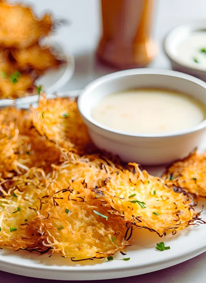 Crispy hash browns in an air fryer