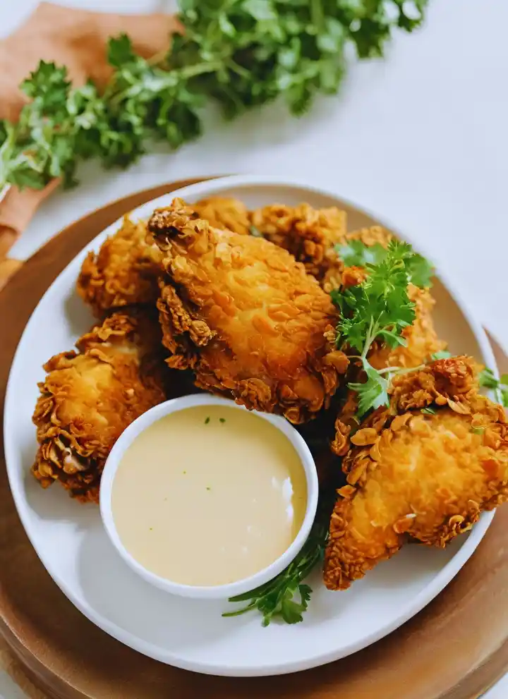 Crispy fried chicken in an air fryer