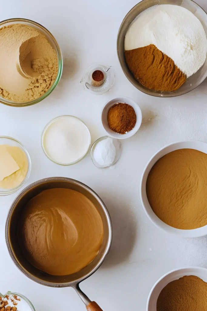 Gingerbread pancake batter in a bowl