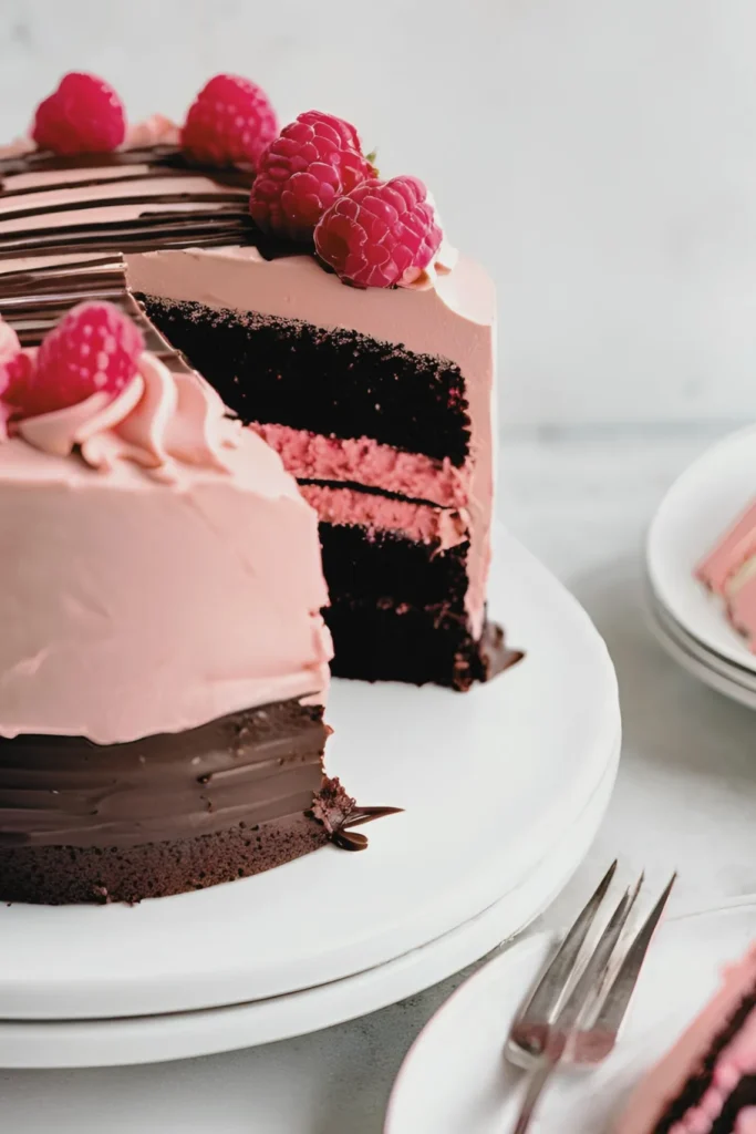 Chocolate Cake with Raspberry Buttercream