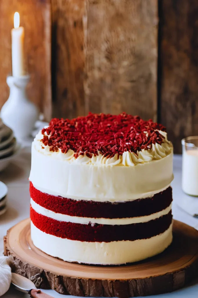 Red velvet cake with cream cheese frosting