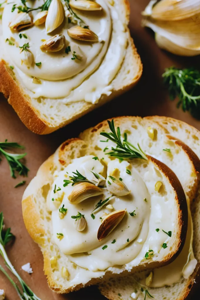 Roasted Garlic Spread on Bread