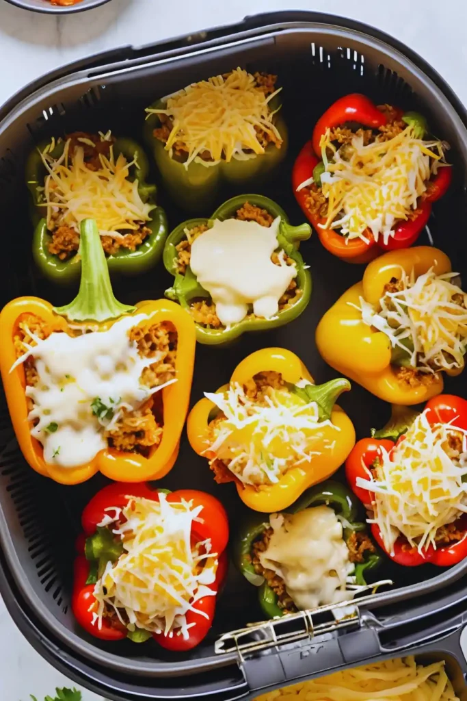 Cooking Stuffed Peppers in Air Fryer