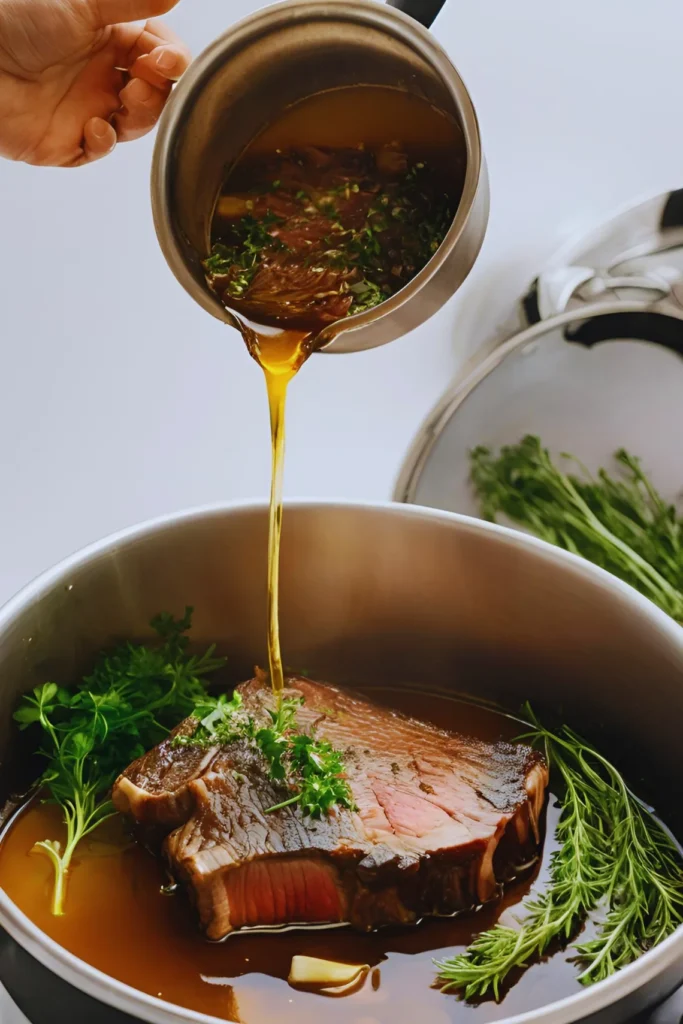 "Using stock for braised ribs"