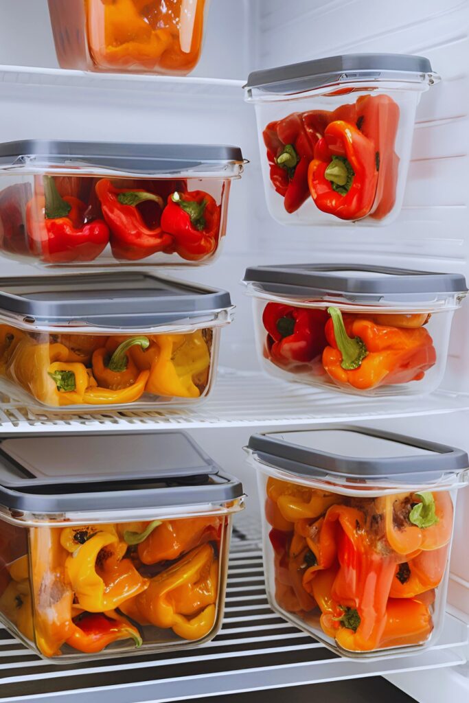 Storing roasted bell peppers