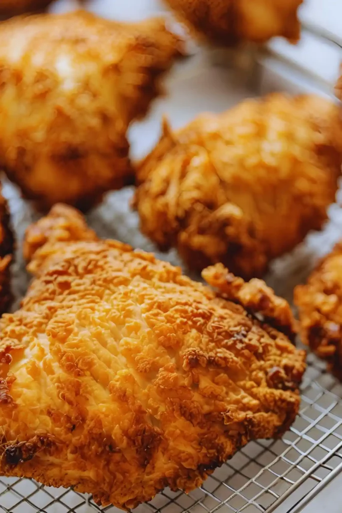 Crispy air-fried chicken close-up