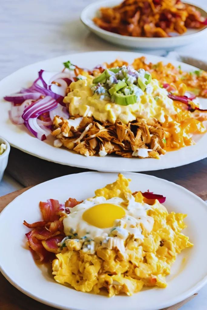 Loaded air fryer nachos with different toppings