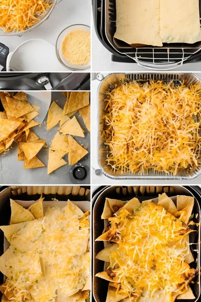 Reheating nachos in an air fryer step by step