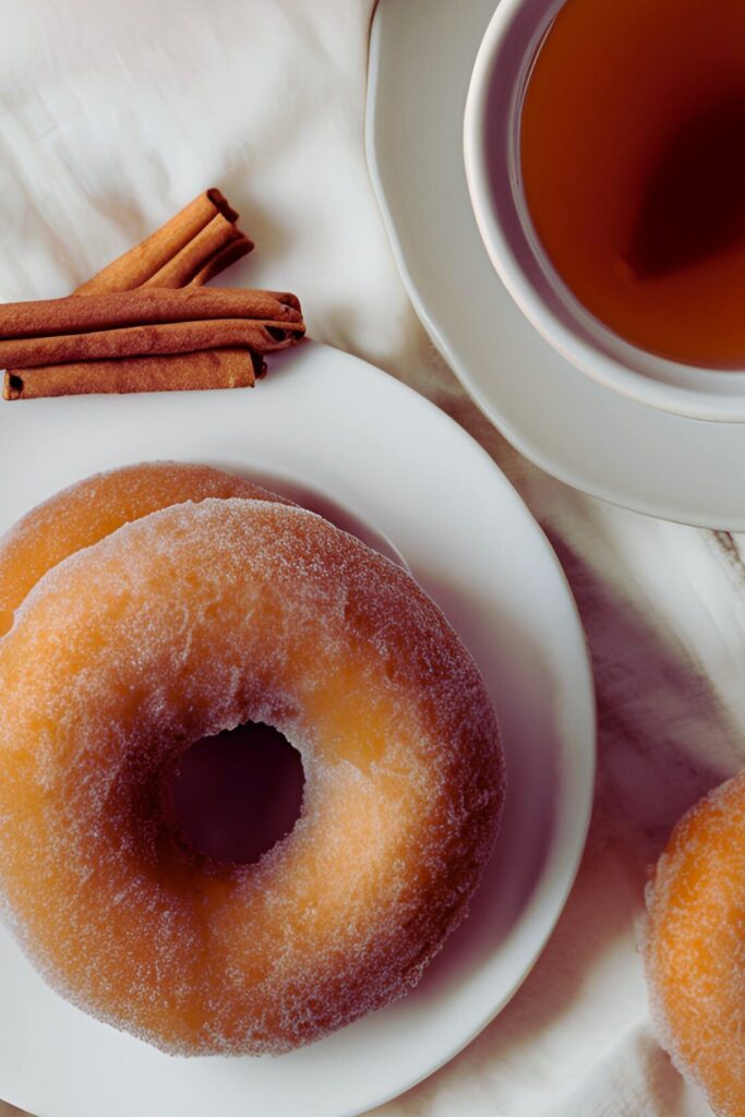 Apple cider donuts with hot apple cider