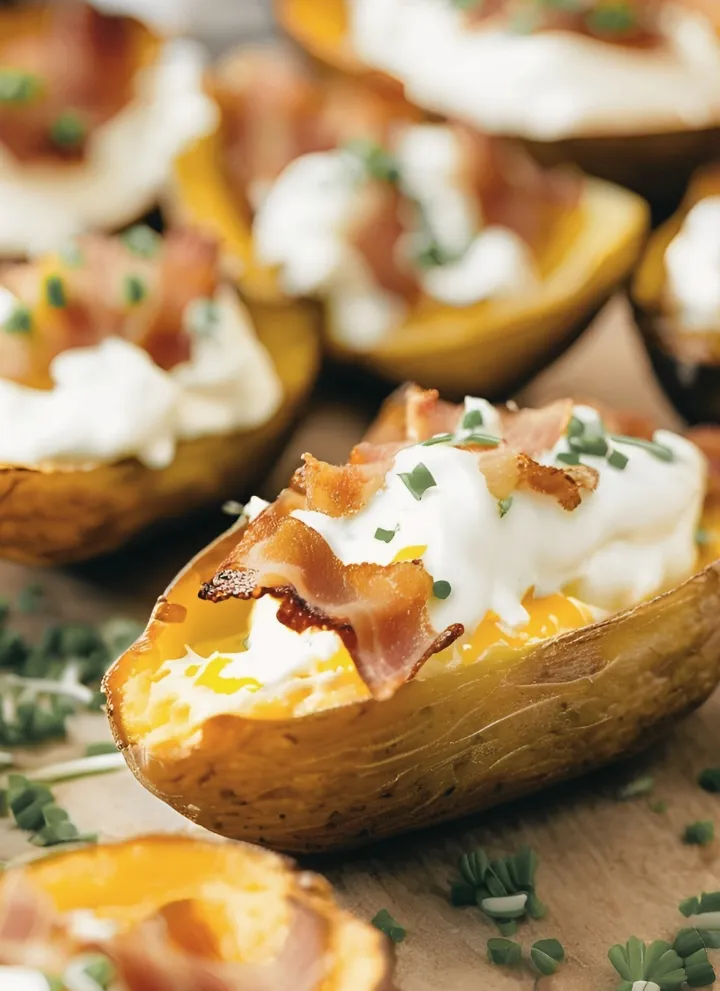 Air fryer potato skins crispy