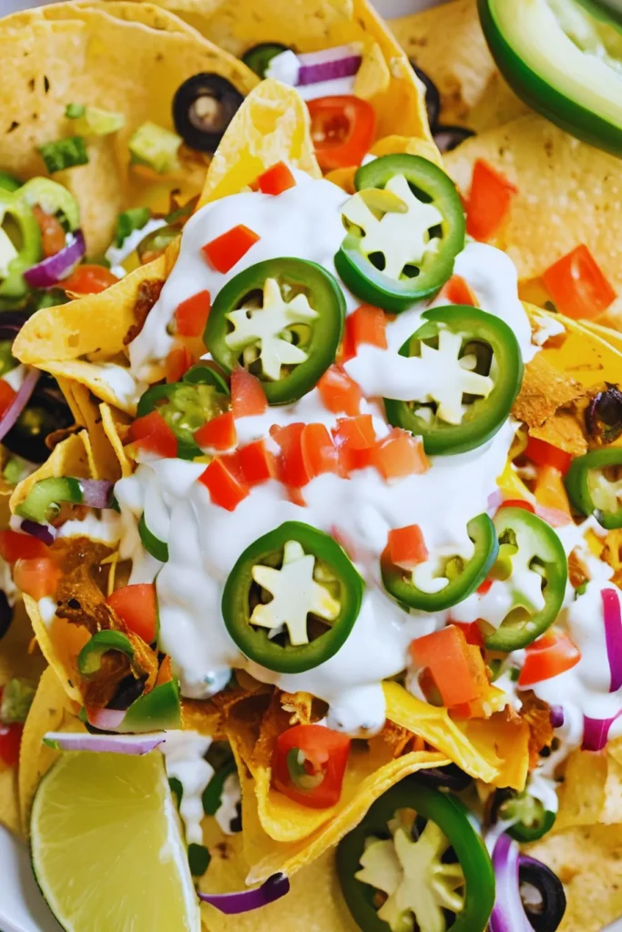 Air fryer nachos with toppings