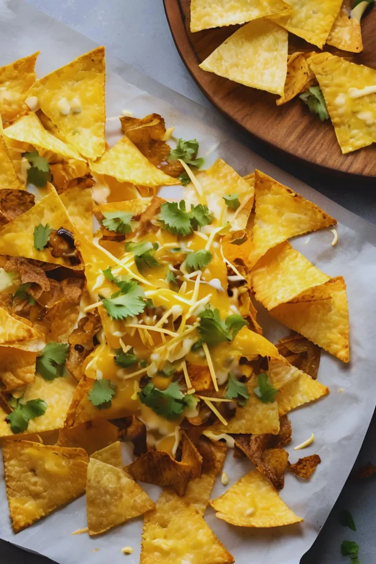 Air fryer nachos cooking process