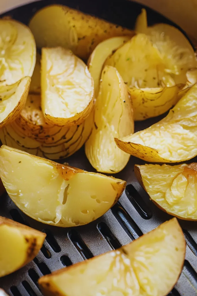 Soaked potatoes ready for air frying