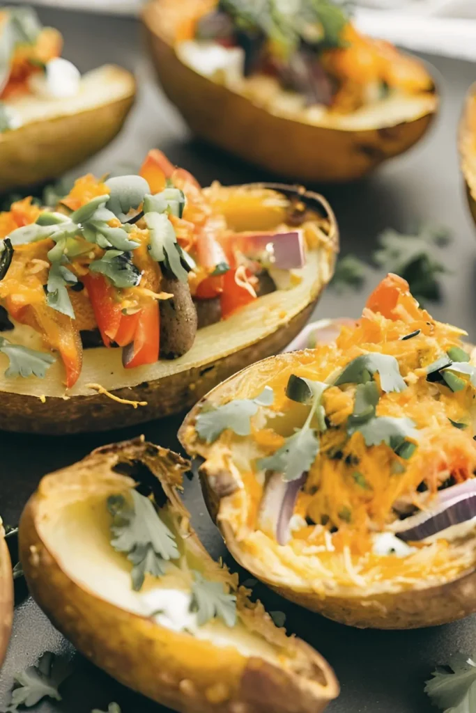 Vegan air fryer potato skins